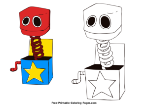 Boxy Boo coloring page with a color example 3