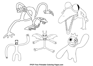 Rainbow Friends coloring pages 2