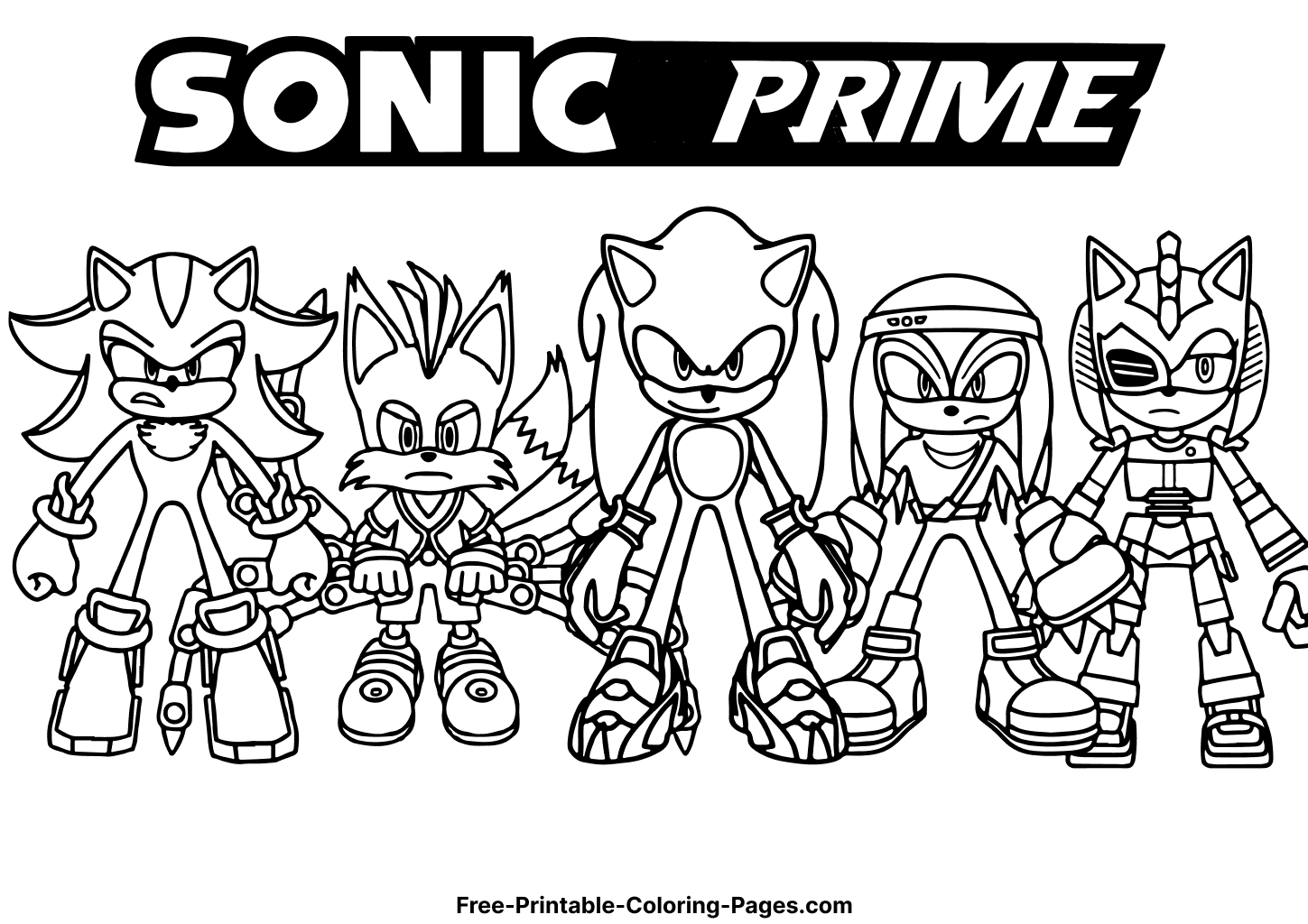 Sonic Prime coloring pages 1